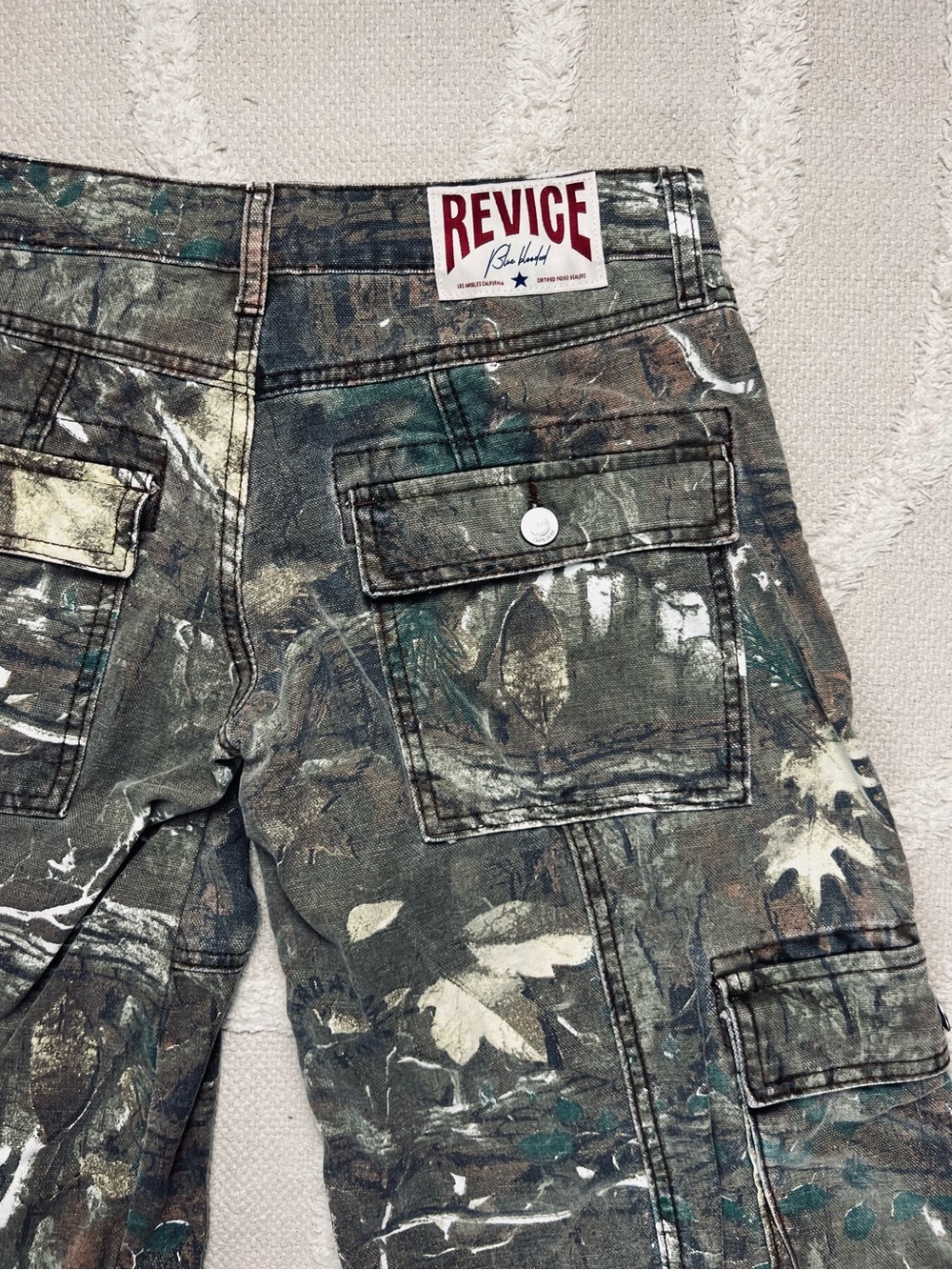 REVICE Denim Amelia Pant Oakland Cargo Pants Low Rise Revice Camo Pants Size 25 - Picture 14 of 15